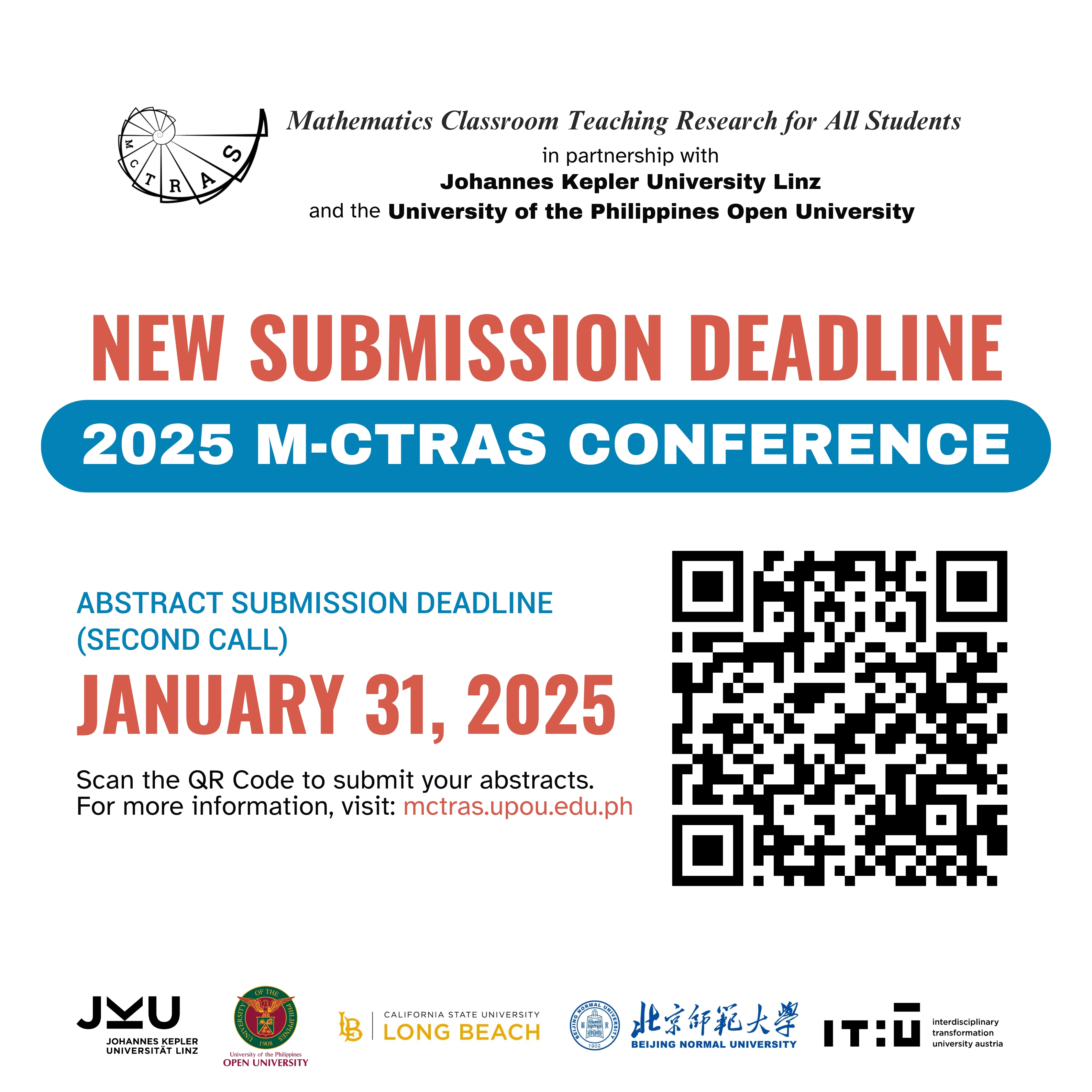 New Submission Deadline (Second Call): January 31, 2025